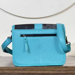 2026 Trending Turquoise Tooled Genuine Leather <b>Women</b> <b>Messenger</b> <b>Bags</b> New Floral Cowhide Leather Crossbody Zipper Everyday Handbag - Product Image 5