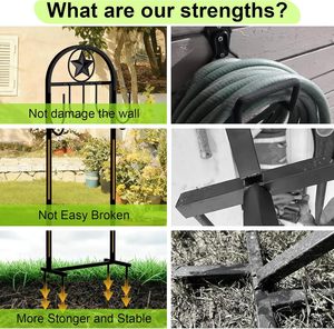 Heavy Duty Garden Hose Holder Stand with Star Design Freestanding Metal Hose Hanger Outdoor Water Pipe Organizer Patio Lawn Rack - Product Image 6