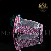 Montres de luxe vintage pour hommes, quartz rose diamanté, date, style hip-hop, serties de pierres, idéales pour les fêtes et les événements spéciaux