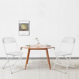 Confezione da 10 sedie pieghevoli portatili per interni/esterni con capacità di 260 libbre, con telaio in acciaio, sedile commerciale in plastica bianca Eve - Product Image 2