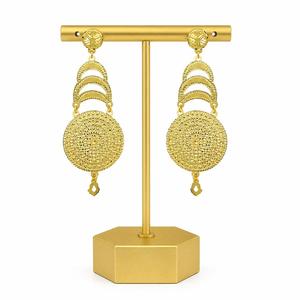 Wholesale 14K18K24K Gold Plated Flower Forming Dangle Earrings Set Turkish Arabic Design Bridal <b>Wedding</b> Fashion - Product Image 1