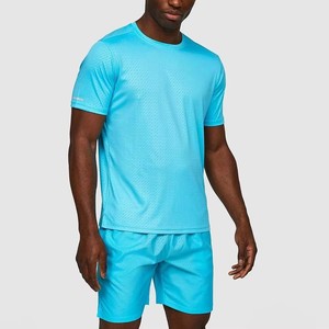 Conjunto Deportivo Fasmic International para Hombre, Camiseta y Pantalones Cortos, 100% Algodón, Tejido de Punto Transpirable y Ligero, Cuello Redondo, Otoño - Product Image 5