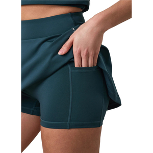 Hot New Custom Logo Solid Color Wear Resistant High <b>Elastic</b> Scalloped <b>Hem</b> Anti-Chafing Liner Women Yoga Tennis Skirt - Product Image 6