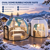 Suite Star Bubble Room Lakeside, maison préfabriquée en dôme PC avec structure en alliage d'aluminium renforcé et éclairage LED dissimulé