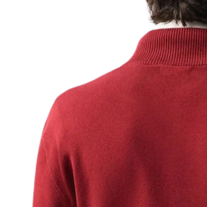 Pull en maille bordeaux pour homme avec col montant et fermeture éclair, manches longues, décontracté, chaud et doux pour l'hiver, qualité supérieure - Product Image 4
