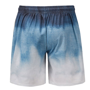 Men's Summer Casual 2-Piece <b>Set</b> Gradient Blue Tie-Dye T-Shirt Shorts Quick Dry Breathable Athletic Wear Crew Neck <b>Knitted</b> Fabric - Product Image 4