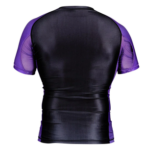 เสื้อรัดรูปแขนสั้นสำหรับผู้ชาย สีดำ-ส้ม แห้งเร็ว ระบายอากาศได้ดี เป็นมิตรกับสิ่งแวดล้อม ผลิตจากโพลีเอสเตอร์/ไนลอน - Product Image 5