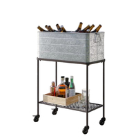 Bac à boissons en métal galvanisé avec support, grand refroidisseur de boissons de style farmhouse, seau à glace pour bière et vin en extérieur, bon prix