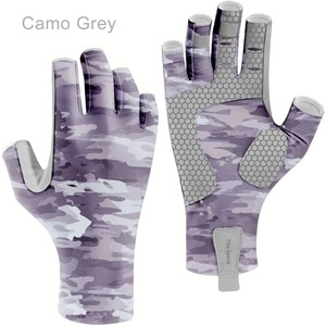 Gants de pêche sans doigts isolés UPF 50, protection UV, fermeture auto-agrippante, légers, extensibles, unisexes, toutes saisons, pour la pêche - Product Image 2