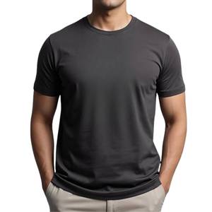 T-shirt à manches courtes pour homme, col rond, couleur unie, jersey, vêtements décontractés - Product Image 2