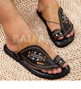 Chaussons de mariage pour hommes de style arabe B&S en similicuir, chauds, doux, légers et écologiques - Product Image 5