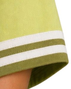Customized Lime Green Floral Embroidered Oversized T Shirt Women Contrast Stripe Crew Neck Casual Loose Fit Cotton Summer <b>Top</b> - Product Image 6