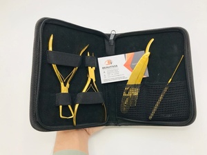 Kit de alicates de extensión de pelo de acero inoxidable chapado en oro de grado quirúrgico profesional de alta calidad más vendido ecológico - Product Image 5