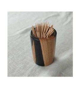 Classic Wooden Toothpick Holder Plug Powered Minimalist <b>Table</b> Decoration Eco-Friendly Natural Wood - Product Image 2