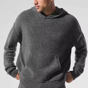 Sweat à capuche unisexe en polaire chaude d'hiver avec cordon de serrage, broderie OOM et strass, coupe courte, épaules tombantes, pull personnalisé en sherpa uni - Product Image 5