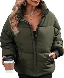 Veste matelassée pour femme, coupe-vent, respirante, élégante, légère, longue, chaude, en coton, nylon imperméable, lin - Product Image 4
