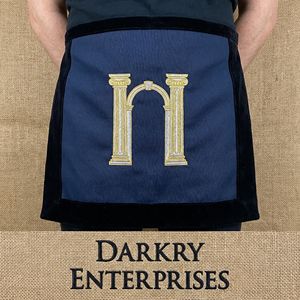 Delantal Masónico Personalizado con Bordado de Lingotes de Oro, Borde de Terciopelo Morado, Escuadra y Compás, Hecho a Mano, Suministro de Regalia para Logia - Product Image 2