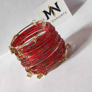 Pulseras rosas de cristal estilo Jhumki de Cachemira, juego de pulseras para novias, bodas y fiestas, precio mayorista premium, artesanía en cristal. - Product Image 4