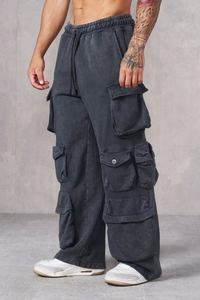 Pantalon de jogging ample pour homme en molleton épais style vintage OEM avec cordon de serrage à la taille - Product Image 3