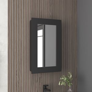 Armadietto Portamedicinali Juno Nero Stretto da 65,7 cm (A) x 39,9 cm (L) per Bagno e Cucina, con Una Porta e Tre Ripiani Interni - Product Image 1