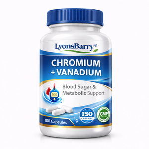 Cápsulas de Cromo + Vanadio Sin Gluten, Soporte para el Azúcar en Sangre y el Metabolismo, 100 Unidades, Marca Privada OEM, Exportación GMP - Product Image 1