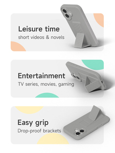 Funda Protectora de Silicona Líquida para Teléfono Móvil con Soporte, Antigolpes, Suave y Antiarañazos para iPhone 17 16 Pro Max - Product Image 3