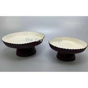 Juego de 2 Soportes Redondos para Pastel, Esmaltados, Antiadherentes, Elegantes Bandejas para Servir Postres, Pasteles, Bocadillos, para Fiestas en Casa - Product Image 2