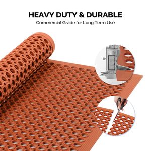 Tappeto Antiscivolo e Lavabile in PVC Rosso con Stampa Floreale 60x90x1cm, Anti-Fatica e Durevole per Camera da Letto e Uso Domestico - Product Image 4