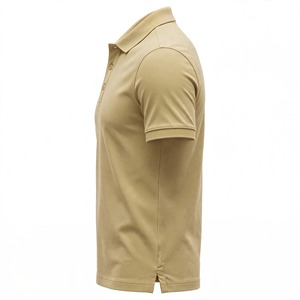 <b>Men's</b> <b>Khaki</b> Short Sleeve Pique Polo <b>Shirt</b> Solid Color Casual Breathable Knitted Regular Fit - Product Image 6