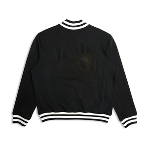 Vestes universitaires personnalisées en gros, noires, avec fermeture éclair, en polyester respirant, pour homme, coupe classique, en polyester tricoté - Product Image 2