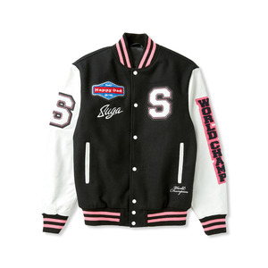 Blouson universitaire streetwear surdimensionné personnalisé pour homme, en laine, manteau d'hiver à col montant boutonné, broderie personnalisée - Product Image 1