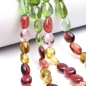 Cuentas Ovaladas Lisas de Turmalina Sandía, Hilo de Cuentas de Piedras Preciosas Naturales para Fabricación de Joyas, Suministros para Manualidades, Cuentas DIY - Product Image 6