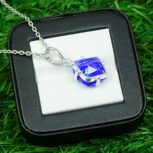 Colgante de Tanzanita en Plata de Ley 925, Joyería con Piedra de Nacimiento de Diciembre, Gema Azul Natural, Regalo para Mujer, Venta al Por Mayor - Product Image 3