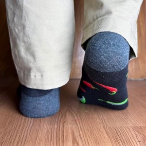BNSB SPORTS Custom Men's Crew <b>Socks</b> <b>Black</b> Red Green Chili Pepper Print Digital Printing Breathable Knitted Summer Daily Wear - Product Image 2