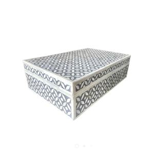 Boîtes d'incrustation d'os faites à la main en bois indien de qualité haut de gamme boîte décorative noire à motif de boîtes indiennes pour la maison ensemble gamme pour le golfe - Product Image 6