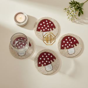 Lemon Design Eco-Friendly <b>Circular</b> Glass Beaded Coaster Handmade Decorative Kitchen Dining <b>Table</b> Tea <b>Coffee</b> Cup Holder Wholesale - Product Image 4