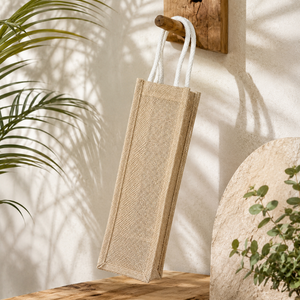 Elegant Jute Wine <b>Bottle</b> Packaging <b>Bag</b> | Reusable Drawstring Gift Carrier Eco Friendly Single <b>Bottle</b> Wholesale Supply Custom - Product Image 4