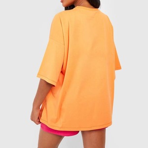 T-shirts amples unis pour femme, style streetwear, été, design personnalisé, en coton respirant, vente en gros, OEM, fournisseur de hauts décontractés pour femmes - Product Image 5