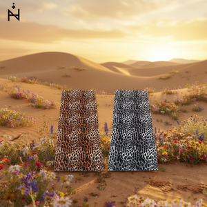 Sciarpa Lunga Zieta con Stampa Leopardata e Broccato, 90x180cm, Stile Etnico - Product Image 2