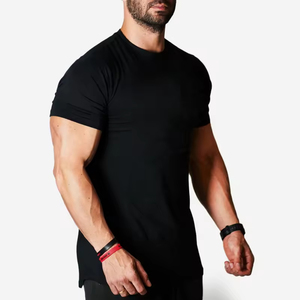 T-shirt de sport léger et ajusté pour homme, séchage rapide, personnalisable avec logo OEM, grandes tailles, uni, vente en gros, pas cher, faible MOQ - Product Image 1