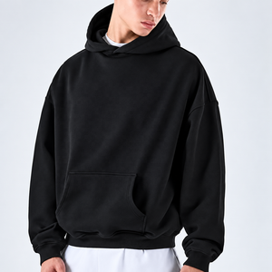 Regular Length Fleece Hip Hop Boxy Fit Men's Anti-Wrinkle 70% Cotton 400g <b>Fluffy</b> Winter <b>Hoodies</b> OEM Service Available - Product Image 1