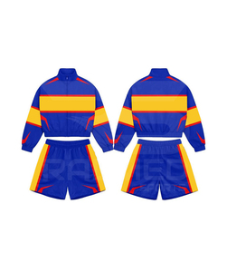 Heavyweight 120-140 GSM Polyester/Nylon Unisex Windbreaker Tracksuit <b>Jacket</b> and Short set DTF Logo Tracksuit For Men's - Product Image 6