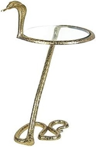 Mesa Auxiliar Cobra de Metal, Mesa Decorativa con Diseño Único de Serpiente, Mesa Auxiliar Moderna con Acento de Cobra - Product Image 3