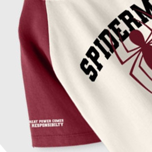 <b>Spiderman</b> Printed Raglan Sleeve <b>T</b>-<b>Shirt</b> <b>Men's</b> Casual O-Neck Jersey Cotton Top Character Pattern Front Design spider red black - Product Image 4