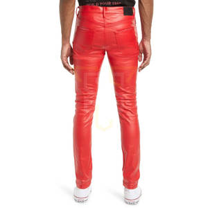 Pantalons en cuir légers pour hommes, best-sellers, vêtements décontractés de haute qualité, couleur unie, taille mi-haute, salopettes, designs personnalisés, logo - Product Image 1