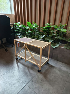 Chariot de rangement moderne en acier à 2 niveaux, chariot utilitaire portable, table de rangement pour la maison, le bureau, le salon, le garage, la cuisine - Product Image 5