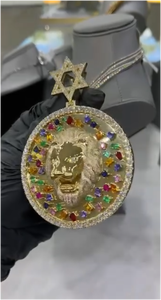 จี้ฮิปฮอปผู้ชาย เงินแท้ 925 ประดับเพชรโมอิสซาไนต์ จี้แบบ Iced Out เครื่องประดับแร็ปเปอร์ - Product Image 6