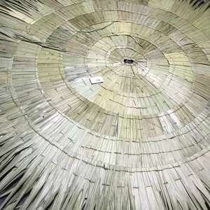 ร่มปาล์มเวียดนามขนาด 1.6 เมตร ทำจากใบปาล์มธรรมชาติ โครงไม้ไผ่ สำหรับใช้ตกแต่งร่มเงาในสวน ชายหาดกลางแจ้ง - Product Image 1