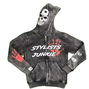 Sweat à capuche personnalisé en molleton pour homme, fermeture éclair, vintage, délavé à l'acide, double couche, impression personnalisée, sweat-shirt 2025 - Product Image 1