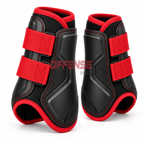 Botas de cepillado para caballos fiables con cierres de gancho seguros, acolchado suave y construcción duradera para caballos activos durante el entrenamiento. - Product Image 1